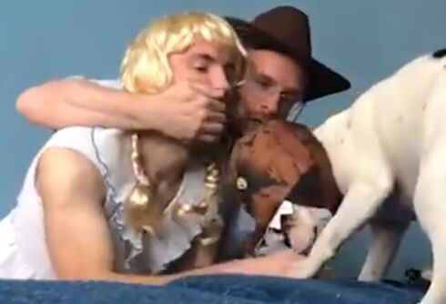 This gay couple recreated Jurassic Park with their dog in a viral video
