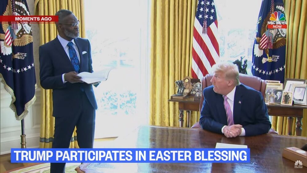 Donald Trump and Harry Jackson in the Oval Office