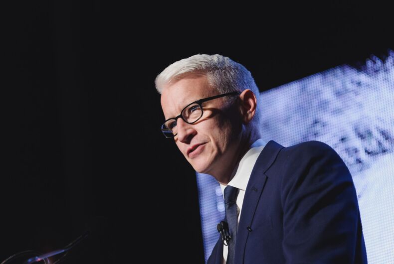 cooper-anderson-lean-forward 5/15/2016: CNN journalist Anderson Cooper speaking in Toronto at the Einstein Gala.