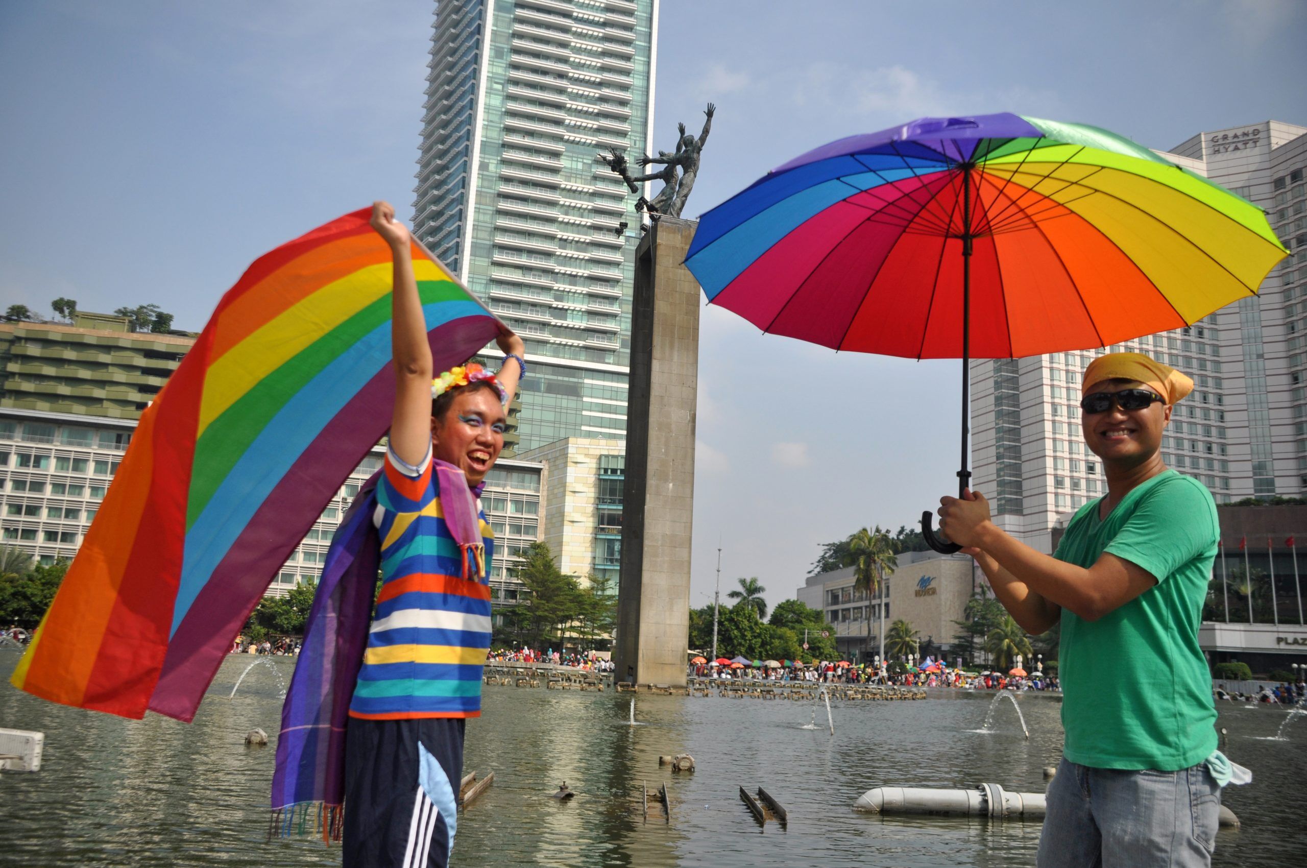 May 17, 2015: The International Day Against Homophobia, Biphobia, and Transphobia was marked with rainbow flags in Jakarta
