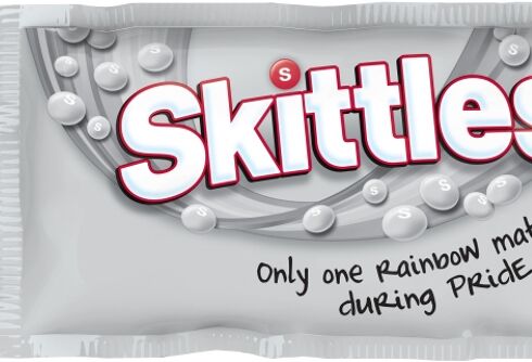 Skittles gives up its colors to honor the rainbow flag for Pride Month