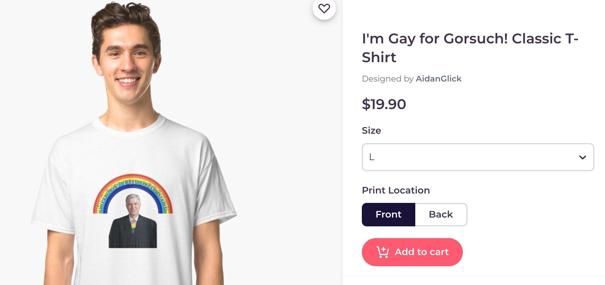 You can get an &#8220;I&#8217;m gay for Gorsuch&#8221; t-shirt now &#038; Twitter has thoughts about it