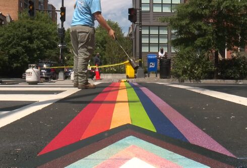 Trans & POC inclusive rainbow crosswalk installed in D.C.