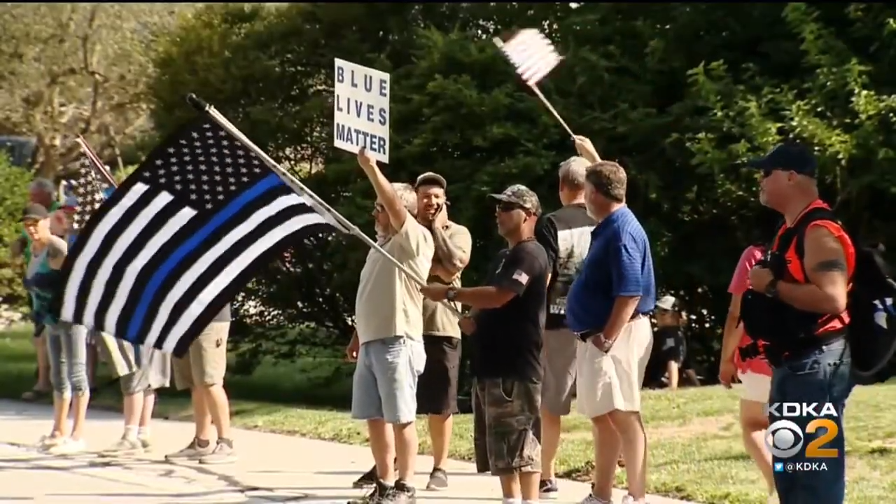 A #BackTheBlue rally near Pittsburgh featured a man screaming "Kill transgenders!"