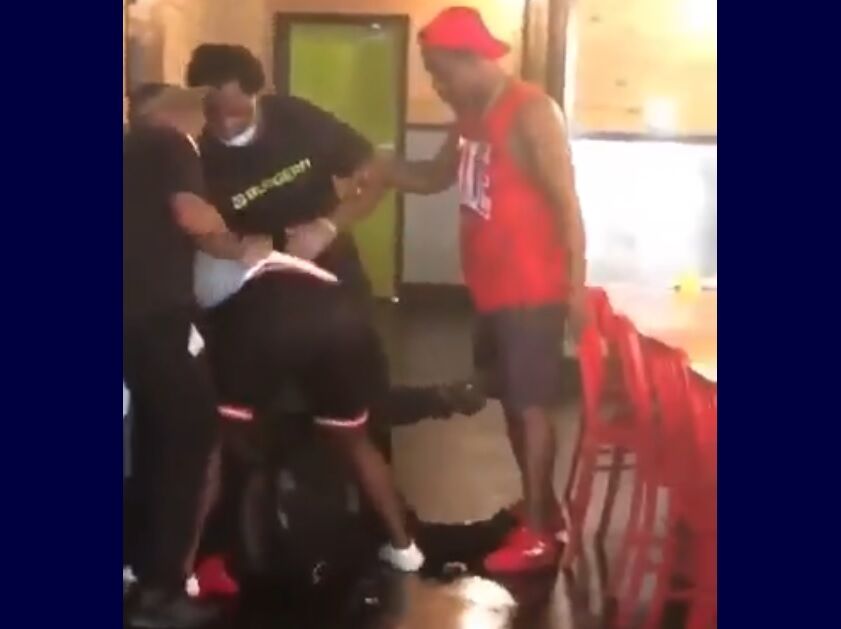 Jaquan Walker allegedly getting beaten by customers