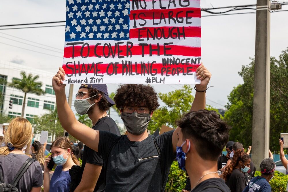 A Black Lives Matter protest on June 2, 2020 in Coral Springs, Florida.