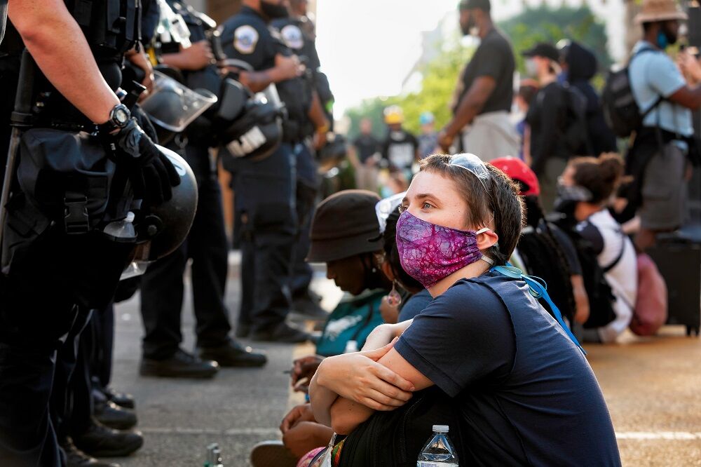 Police face off against protestors at a June 23 demonstration in D.C.