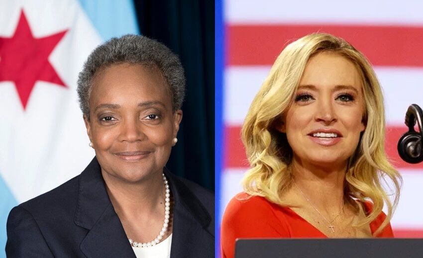 Mayor Lori Lightfoot (left) and Press Secretary Kayleigh McEnany