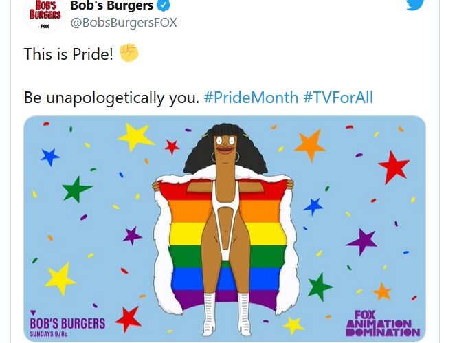 The show tweeted an image of Marshmallow for Pride.