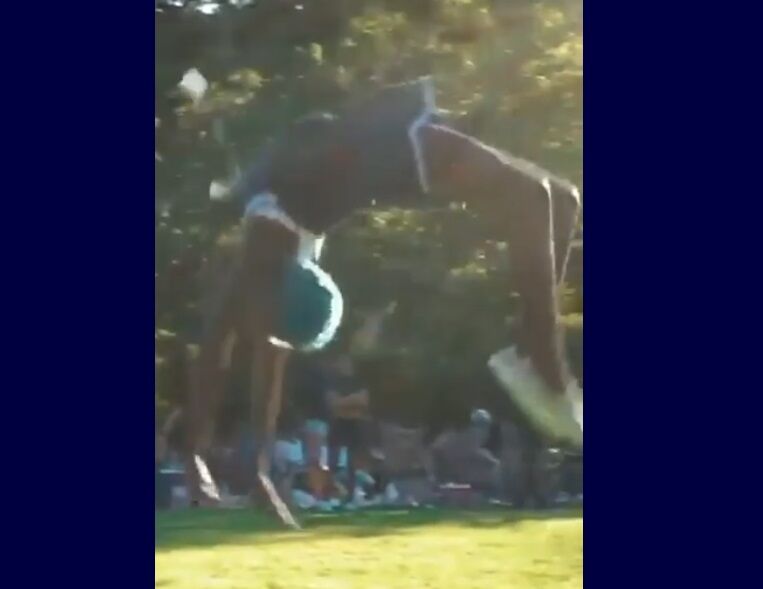 Zaya Wade doing a backflip