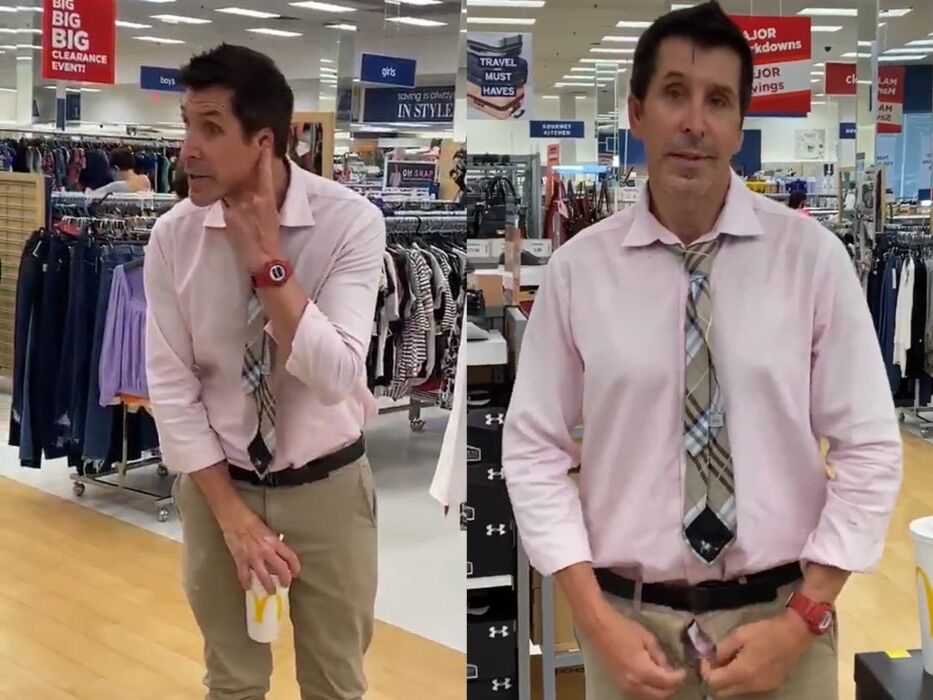 Tim Gaskin was filmed exposing himself and using anti-gay slurs at a discount department store.