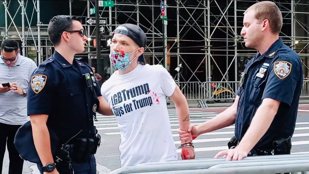 Mark Hutt is arrested by NYPD for defacing a Black Lives Matter mural