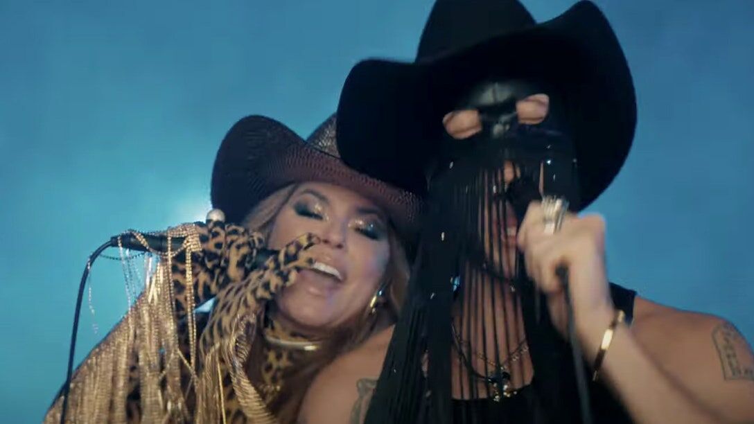 Shania Twain and Orville Peck in "Legends Never Die"
