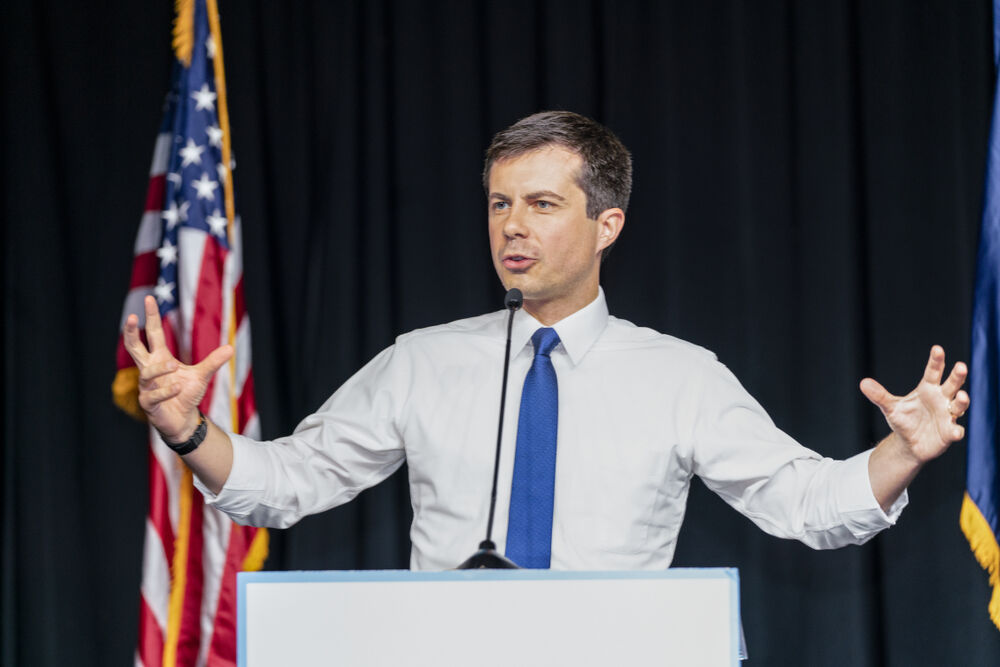 JUNE 15, 2019: Democratic presidential hopeful Pete Buttigieg speaks at Blue Commonwealth Gala.