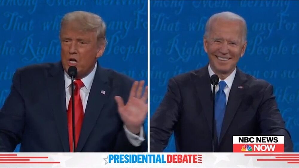 Donald Trump and Joe Biden during a debate