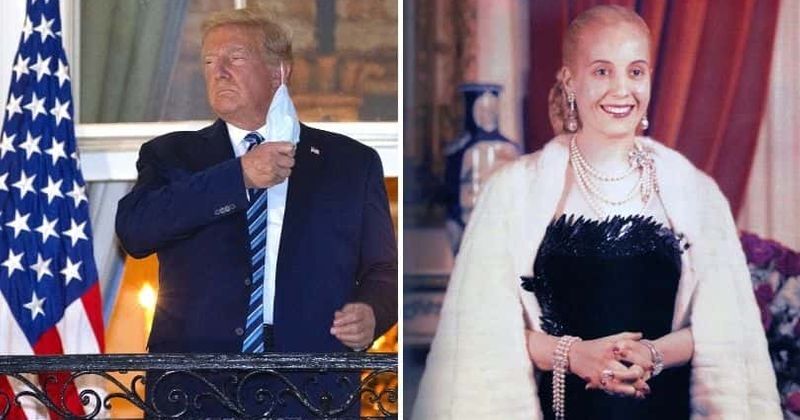 Trump's impersonation of former Argentinian First Lady Eva Peron is being widely mocked online.