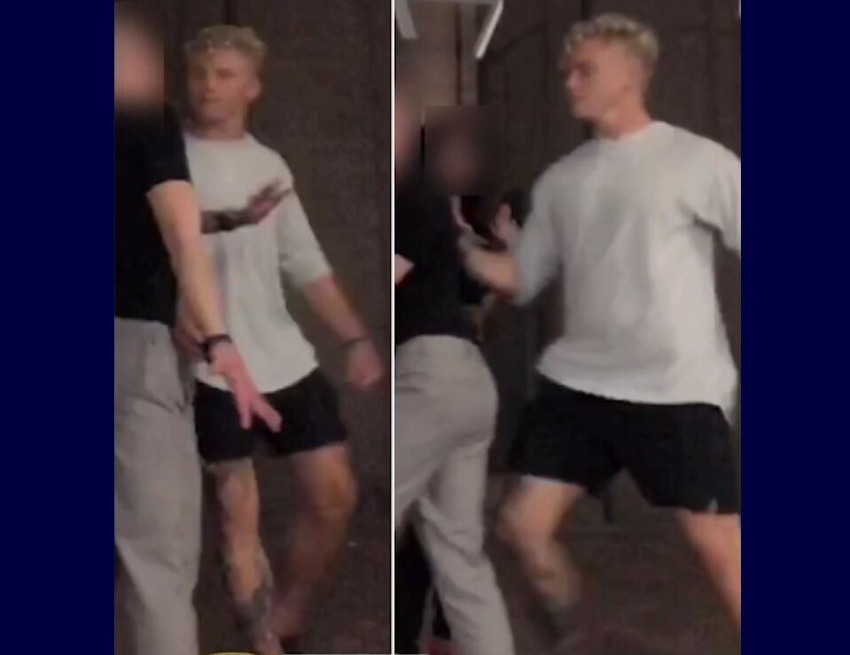 Violent thug shouts anti-gay slur & punches a man who is filming a TikTok video