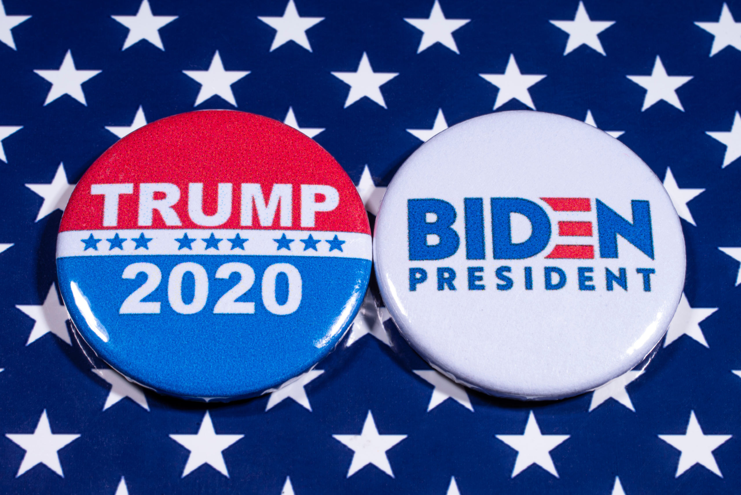 Campaign buttons for the 2020 election