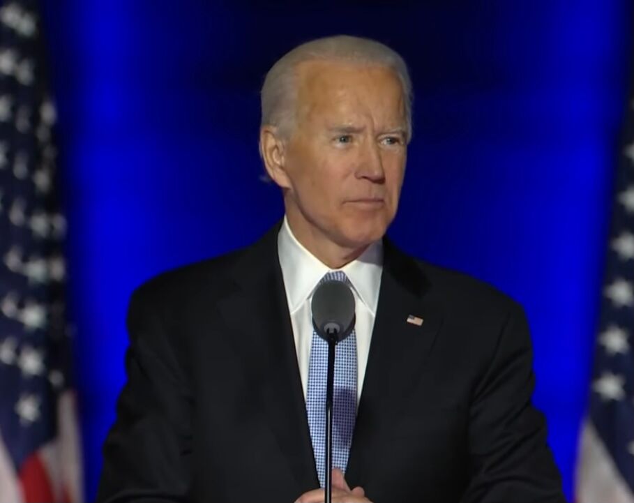 Joe Biden giving his 2020 Election victory speech.
