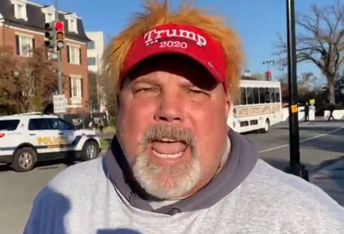 Vile Trump supporter shouts “F**k all you fa***ts” at MAGA march attended by gay Republicans