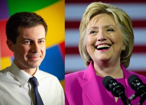 Pete Buttigieg and Hillary Clinton