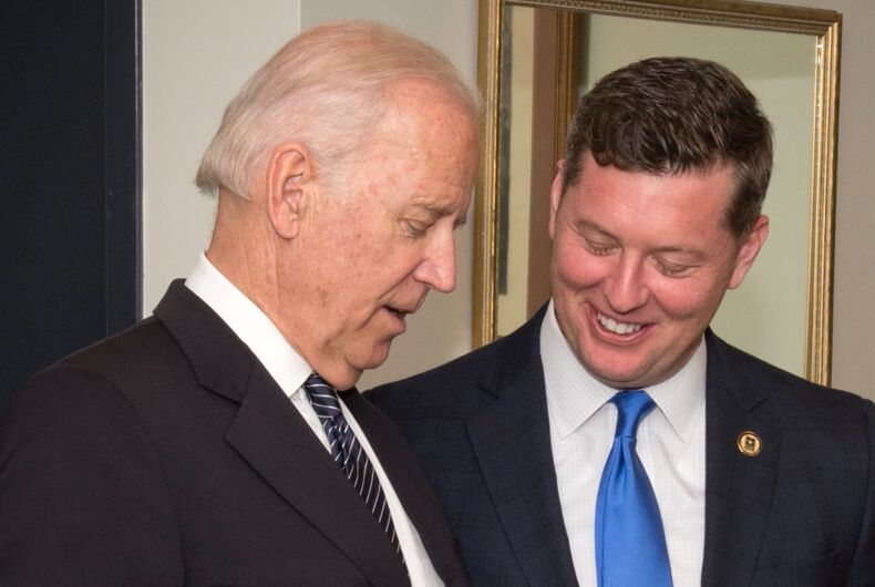 Biden-Murphy Vice President Joe Biden and Congressman Patrick Murphy (D-PA) speak during a meeting in 2010.