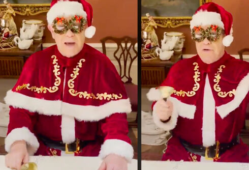 Elton John is dressed as Santa in Christmas video & he “can’t wait” to come to a town near you