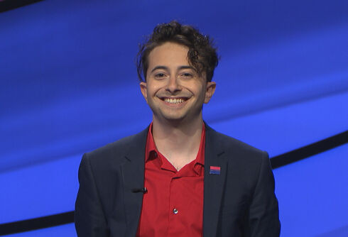 A Jeopardy contestant wore a bi flag pin during one of Alex Trebek’s last shows