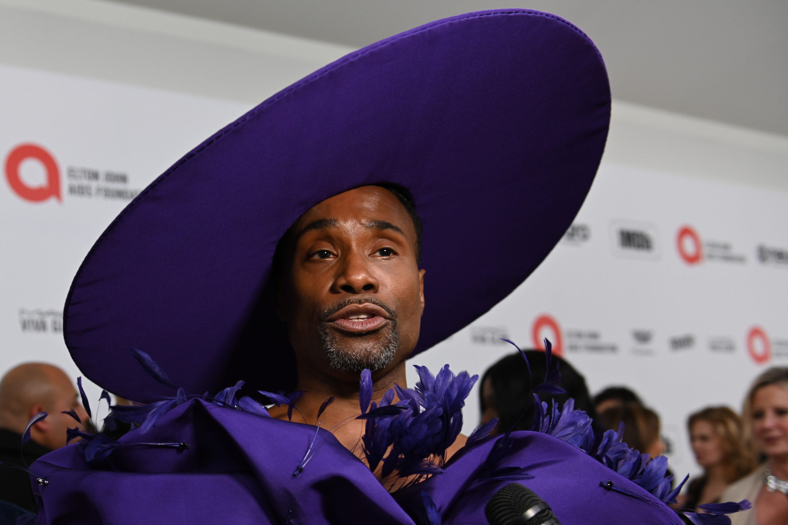 FEBRUARY 09, 2020: Billy Porter walks the red carpet at the Elton John AIDS Foundation Party on February 09, 2020 in Los Angeles, California.