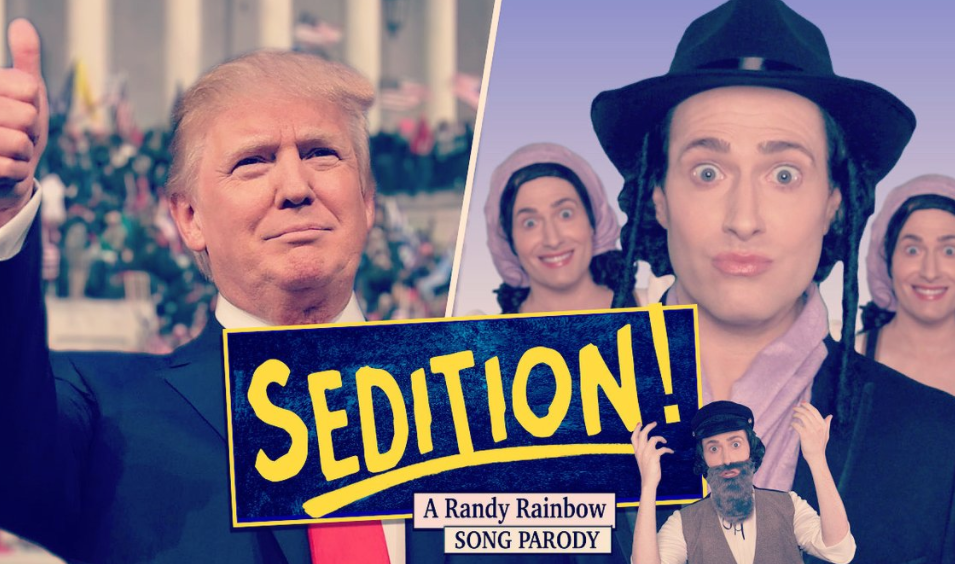 Donald Trump (left) and Randy Rainbow (right) in "SEDITION! A Randy Rainbow SONG PARODY"
