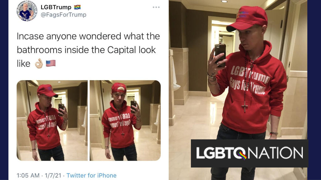 A Gay Trump supporter crowdfunded his trip to DC & is now bragging about storming the Capitol / LGBTQ Nation