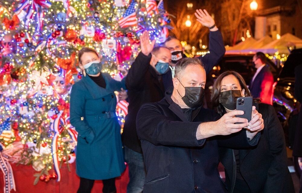 Kamala Harris at the "Kamala La La Tree"