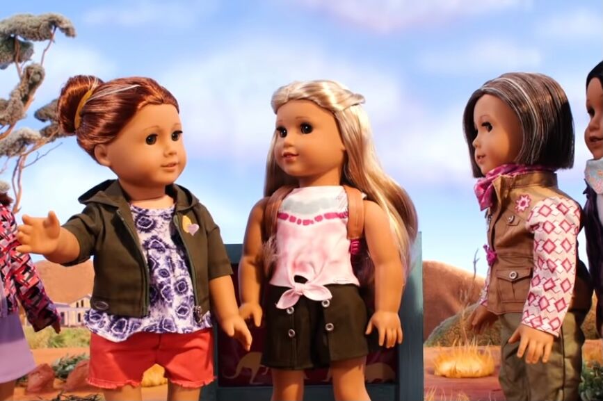 American Girl's Doll of the Year Kira Bailey (center) and her aunts Mamie and Linette.