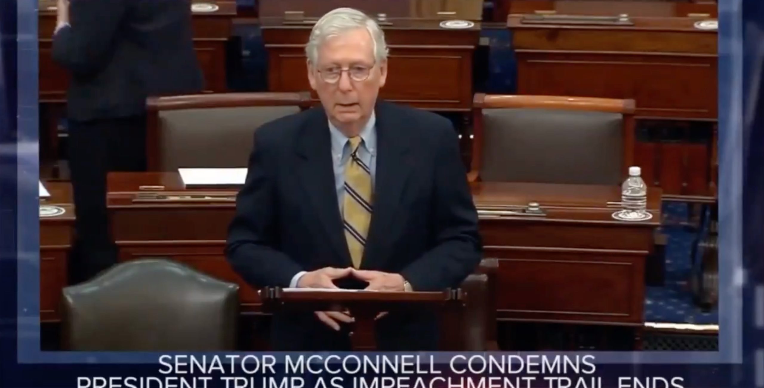 Was Mitch McConnell flashing "Masonic hand signs" during a recent speech?