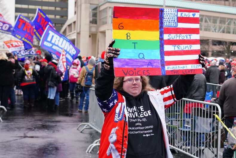 gay-republican-donald-trump-walk-away-protest Lesbian Trump supporter at a June 14, 2020 protest in Milwaukee
