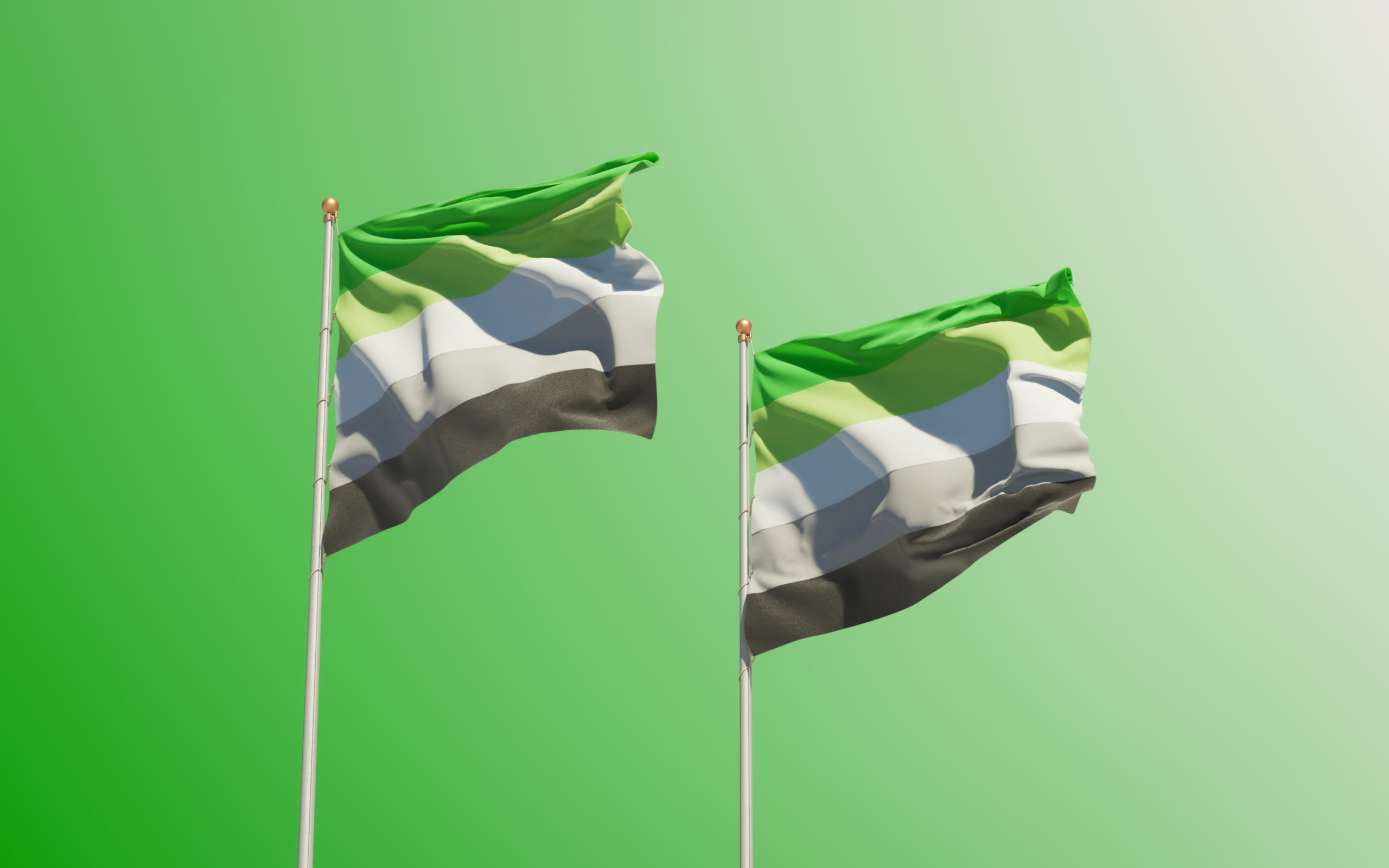 Two Aromantic Pride Flags