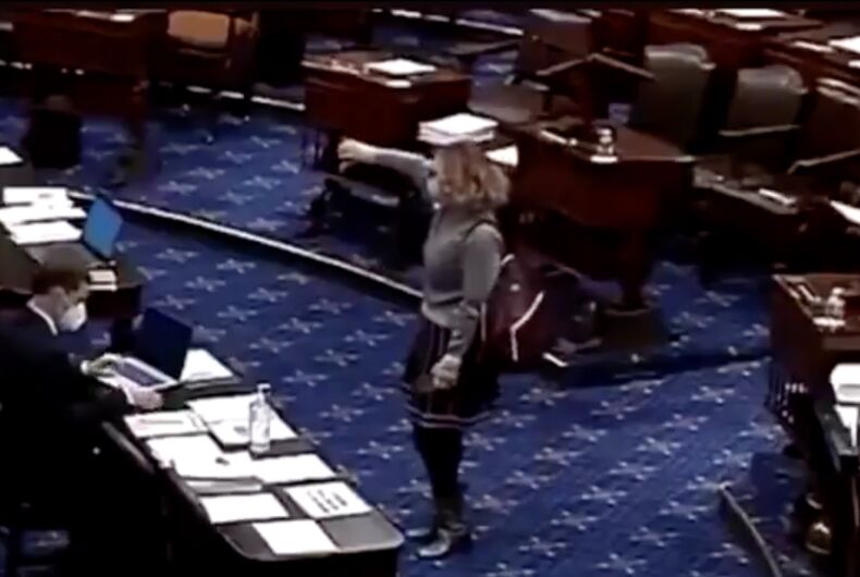 09E8C935-8AE8-4AF5-B107-D25A5869F7F7 Sen. Kyrsten Sinema (D-AZ) voting 'no' against minimum wage increase amendment on March 6, 2021 Senate floor vote