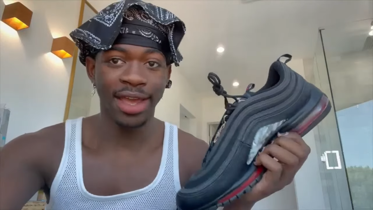Lil Nas X with the Satan shoes