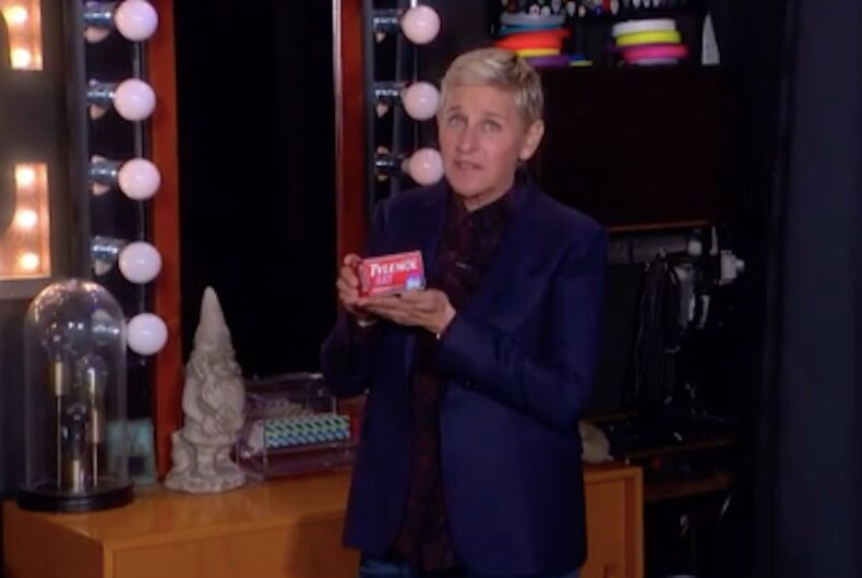 ellen-degeneres-gay-tylenol-headaches-commercial Ellen DeGeneres, Tylenol gay, headaches, migraines