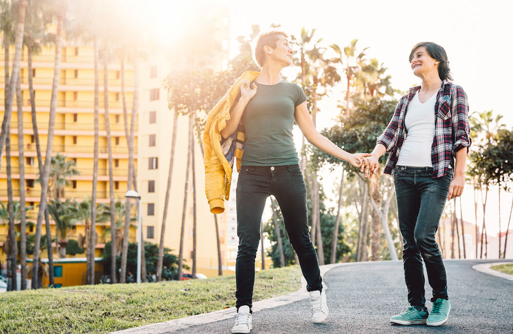 Bi women in relationships with lesbians more likely to be out, happier, & face more discrimination