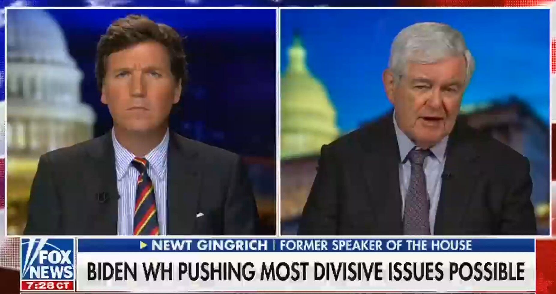 Tucker Carlson and Newt Gingrich