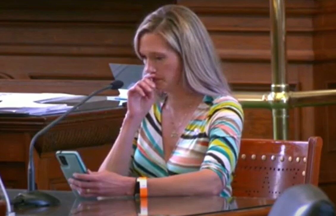 Amber Briggle testifies in the Texas Senate