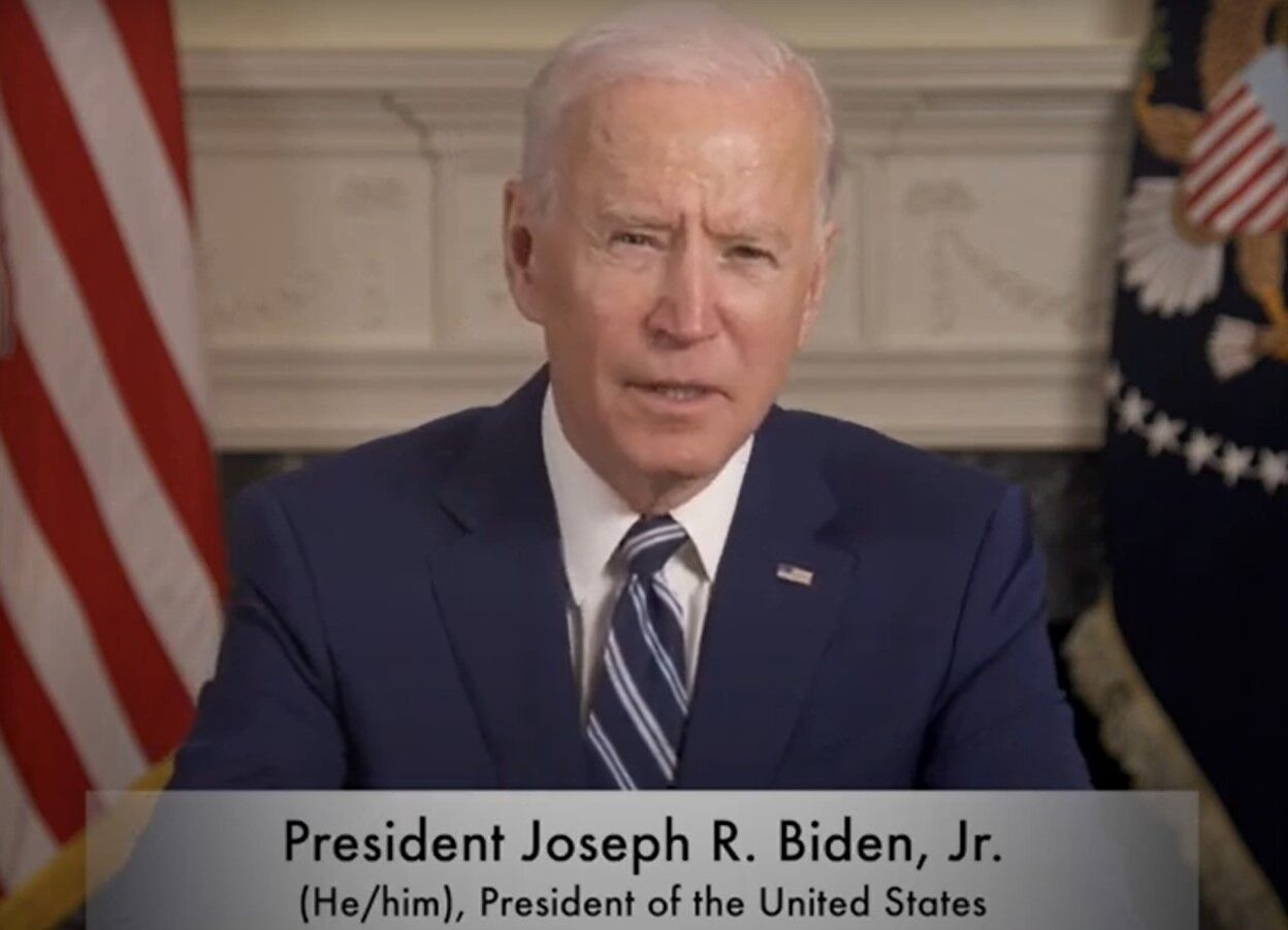 President Joe Biden spoke to the transgender community at the NCTE awards