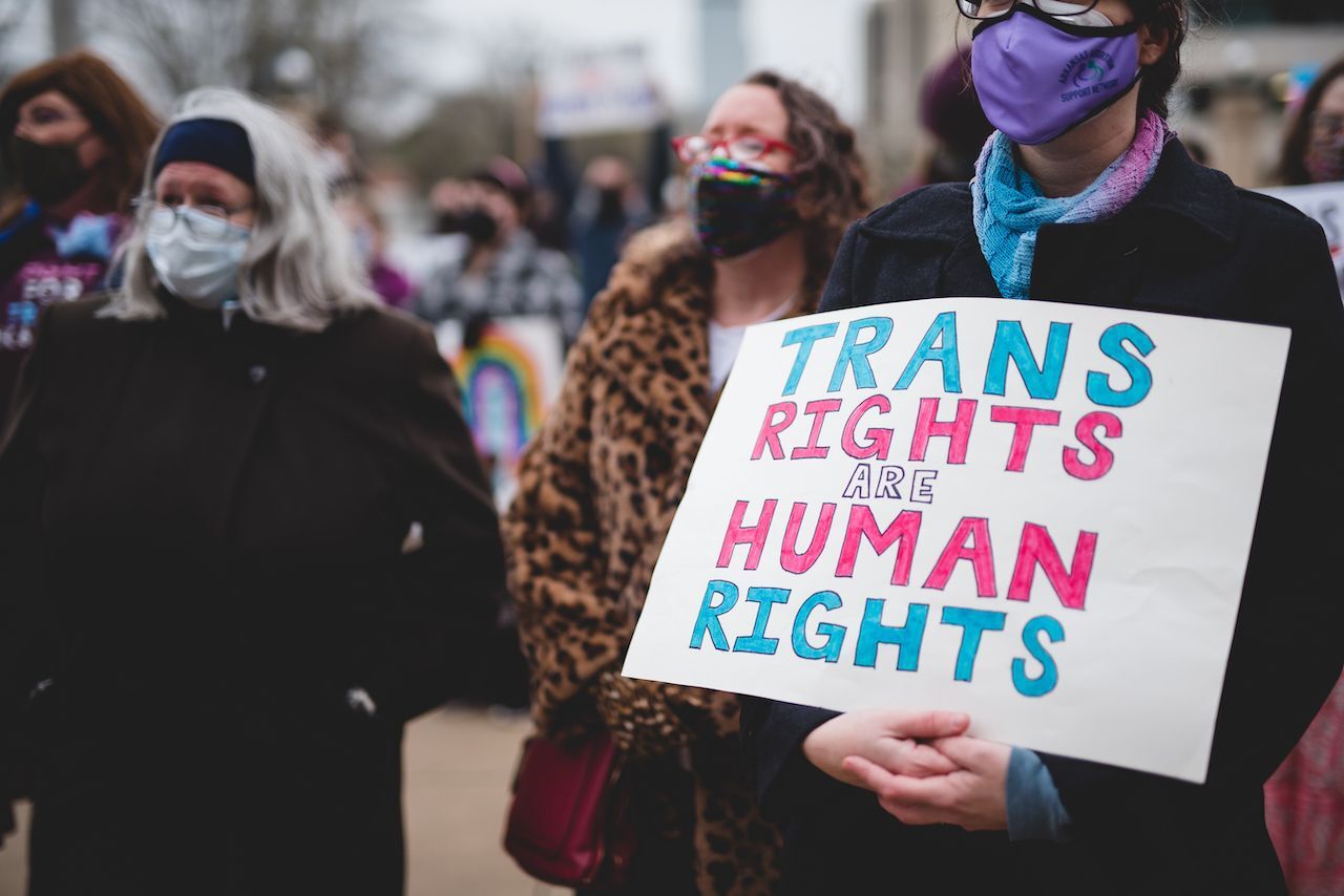 March 18 2021 protest of Arkansas's trans youth health care ban