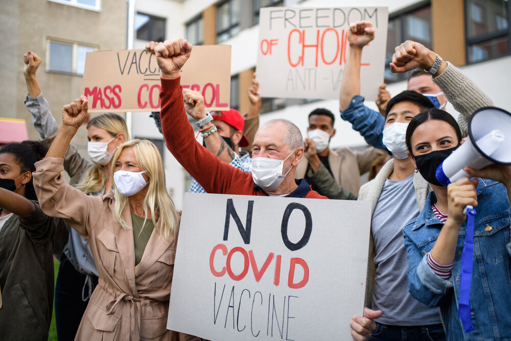Anti-vaccine protestors