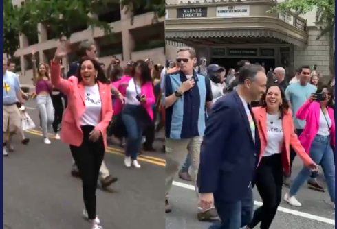 Kamala Harris snuck into DC’s impromptu Pride parade before anyone noticed