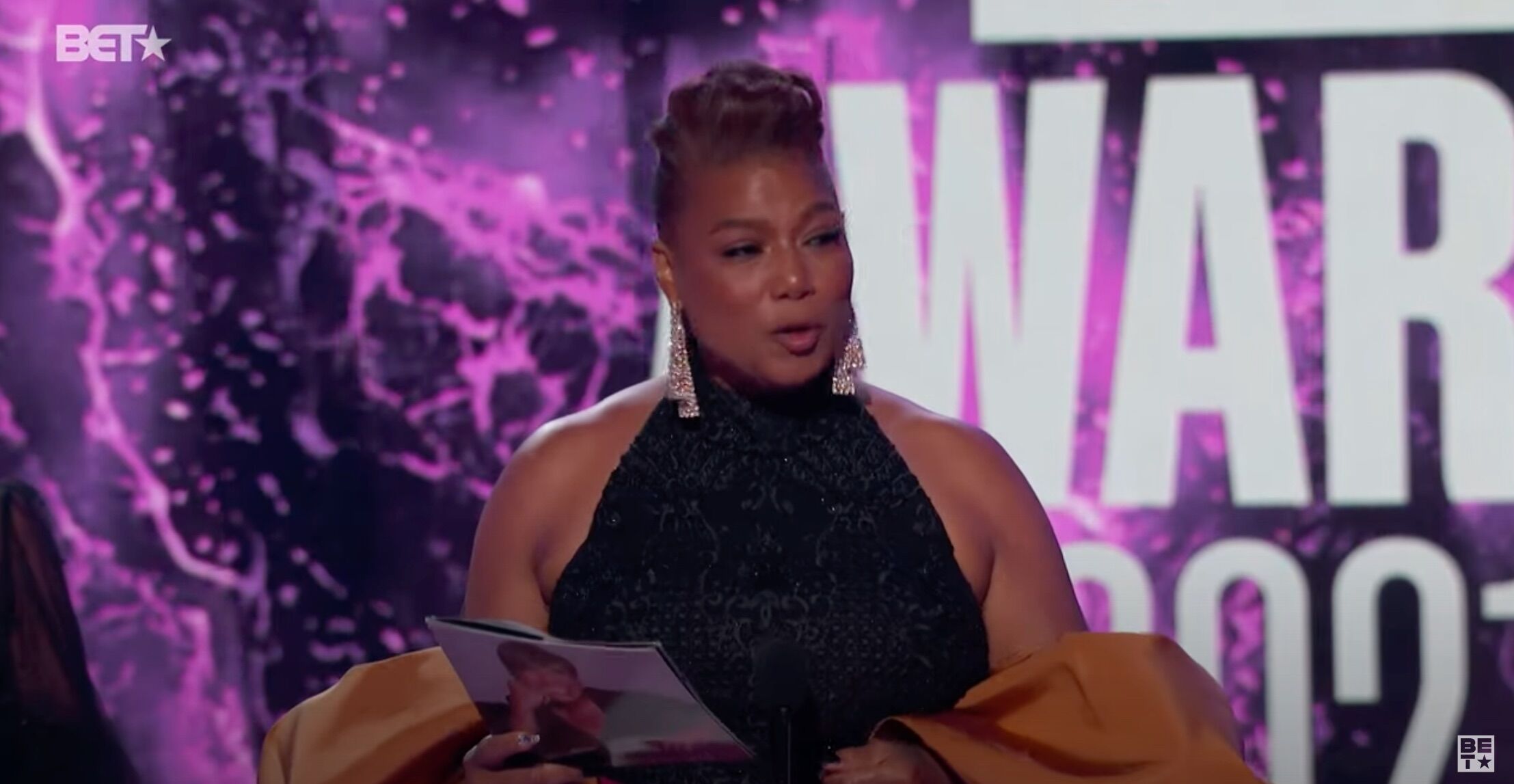 Queen Latifah accepts the Lifetime Achievement Award at the 2021 BET Awards.