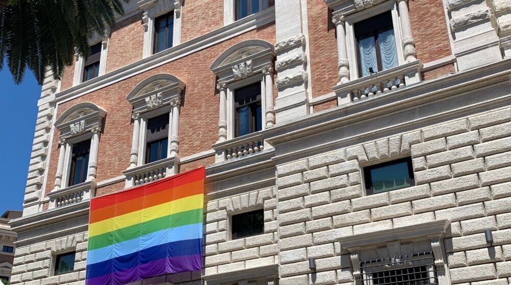 The U.S. Embassy to the Holy See is flying the rainbow flag for Pride month