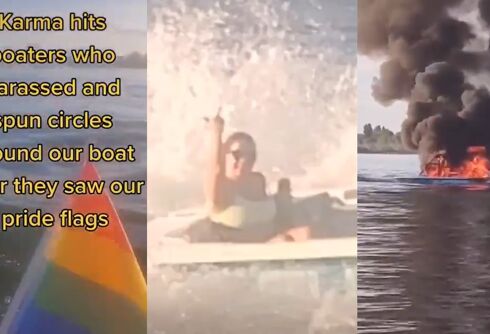 Instant karma: Boat explodes as bullies harass family flying Pride flag