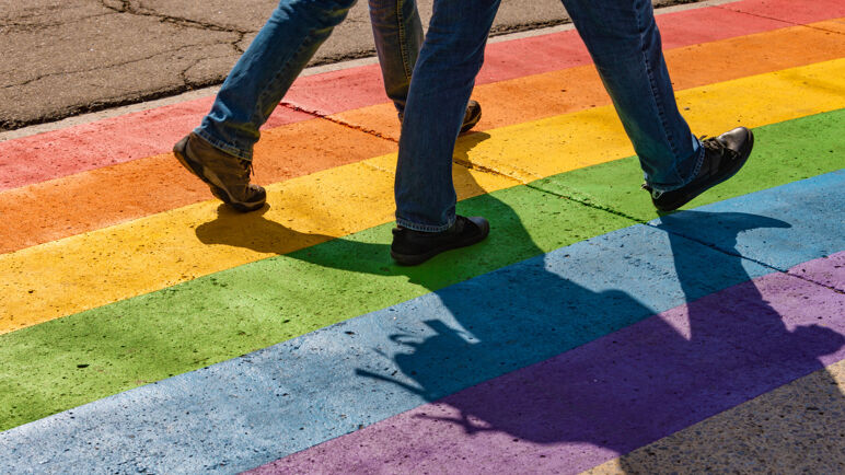 A rainbow crosswalk in Canada
